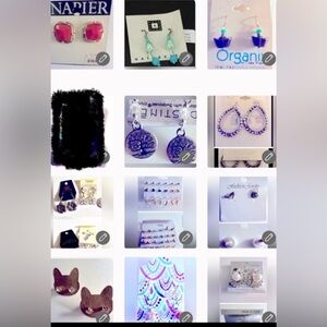 15 prs./cards Earrings Bundle NWT:  Brand Name Stones, Metal; 1 Pr. Is Clip